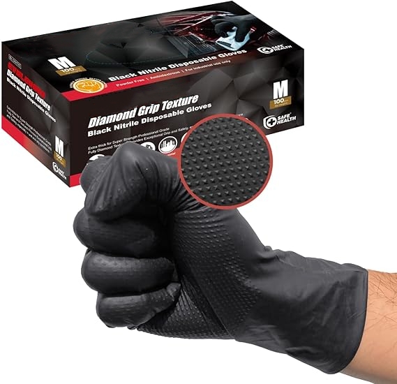 Black Nitrile Gloves Disposabl - огляд і ціна Nitrile Mechanic Glove
