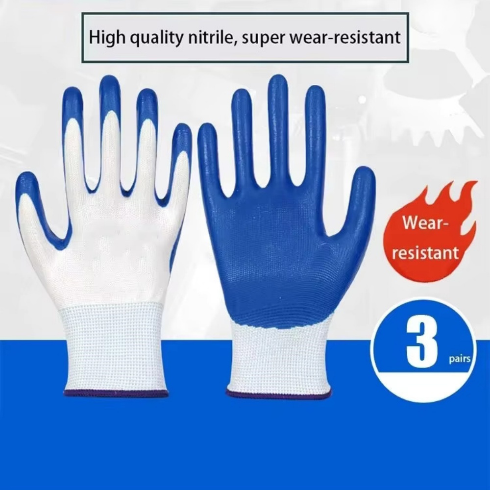 3 Pairs Of Non-slip Wear-resis - огляд і ціна Nitrile Mechanic Glove