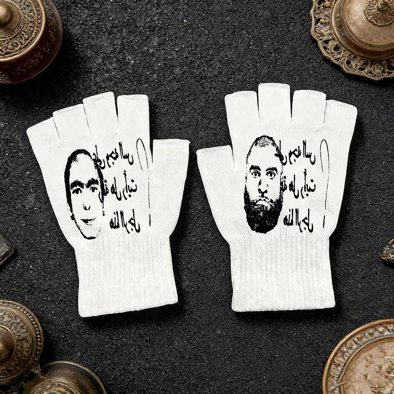 Y2K Retro Printed Fingerless G - огляд і ціна Fingerless Glove Knit
